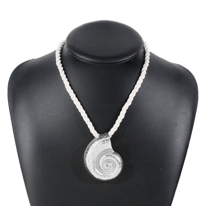 Personalized conch and starfish pendant necklace earrings - Price Value Store
