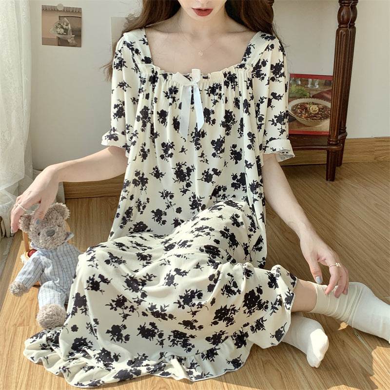 Plus-size ice silk nightgown - Price Value Store