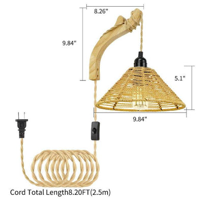Bamboo woven bedside wall lamp - Price Value Store