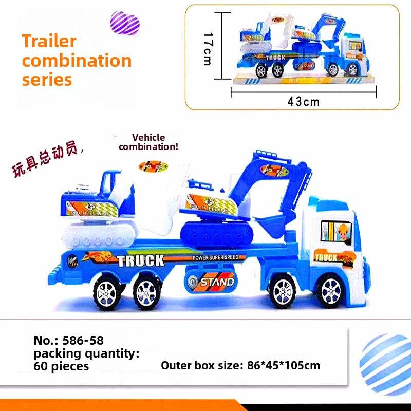 Sliding Toy Trailer with 2 Excavators for Kids - Price Value Store