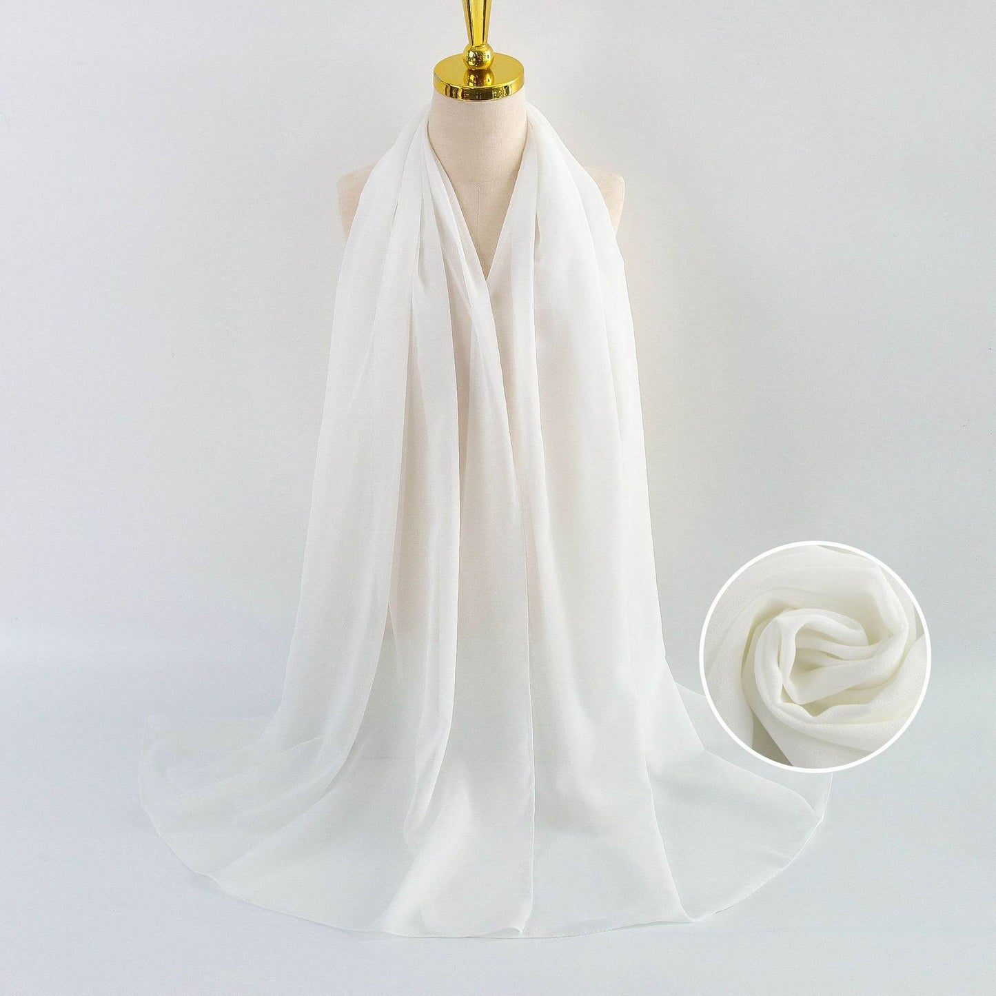 Elegant Pearl Chiffon Scarf for Women - Price Value Store