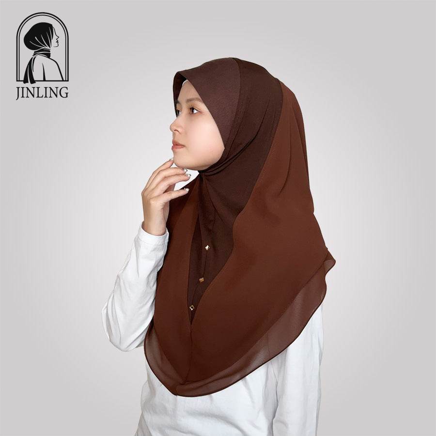 Double-layer chiffon long silk scarf headscarf - Price Value Store
