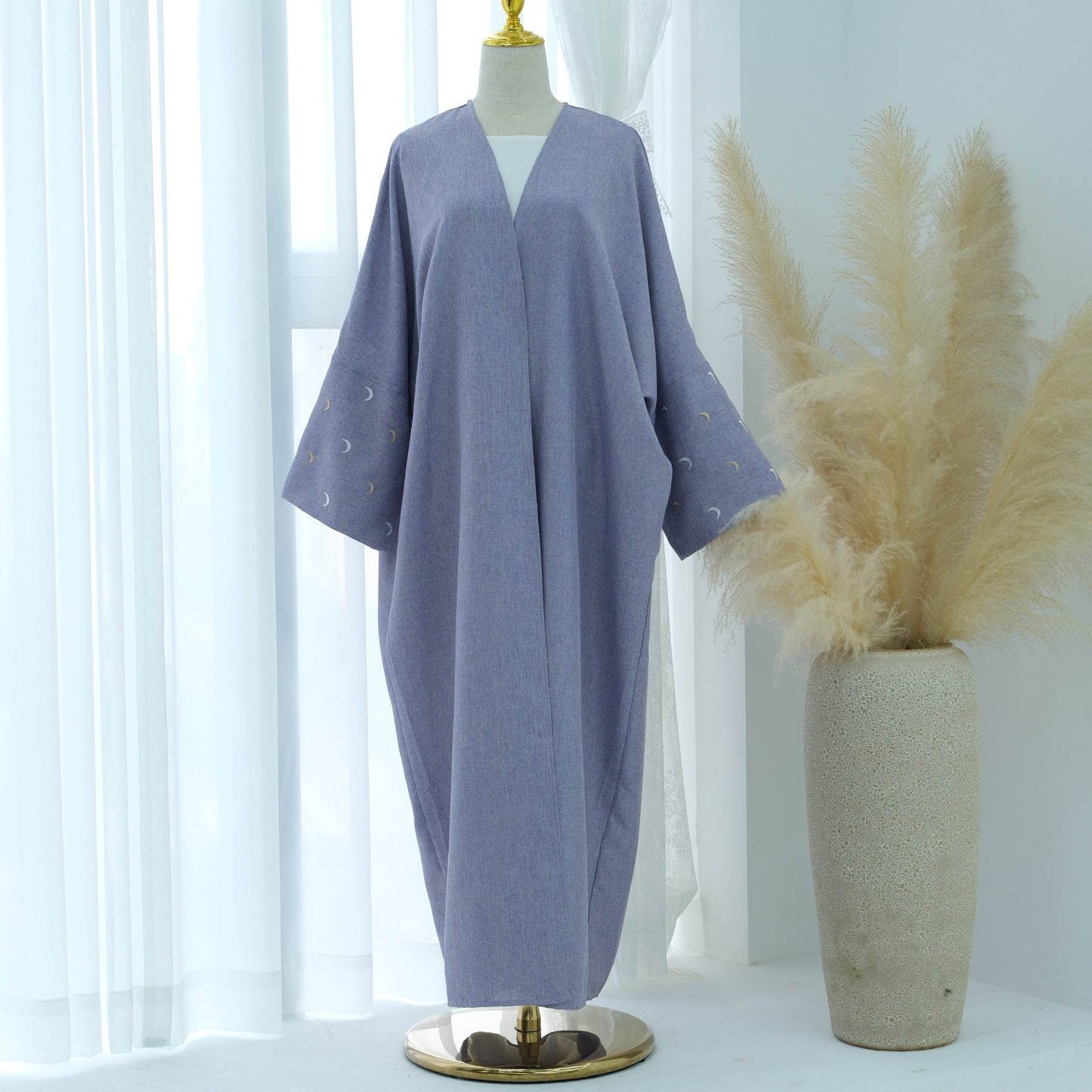 Embroidered elegant cardigan robe - Price Value Store