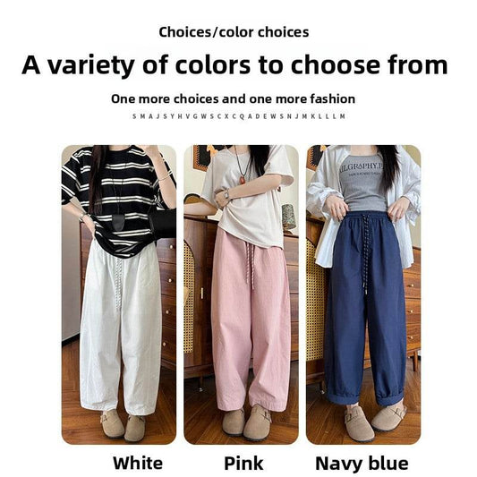 Women's High Waist Slim-fit Cropped Wide Leg Casual Pants - Price Value Store