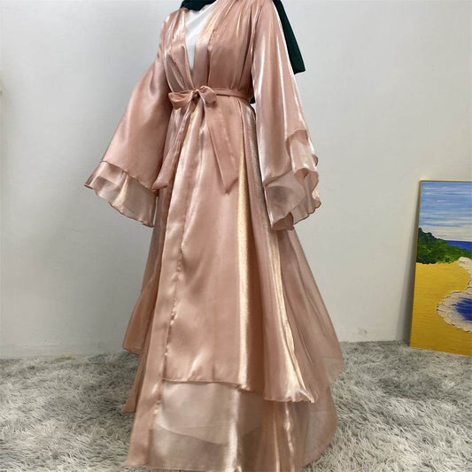 Shiny satin cardigan dress - Price Value Store