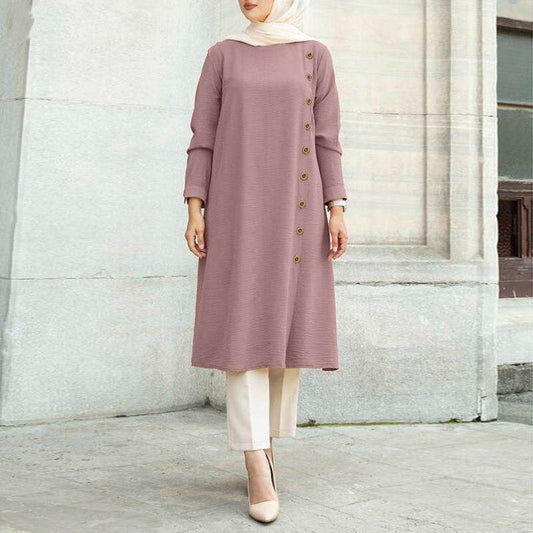 Long-sleeved shirt dress - Price Value Store
