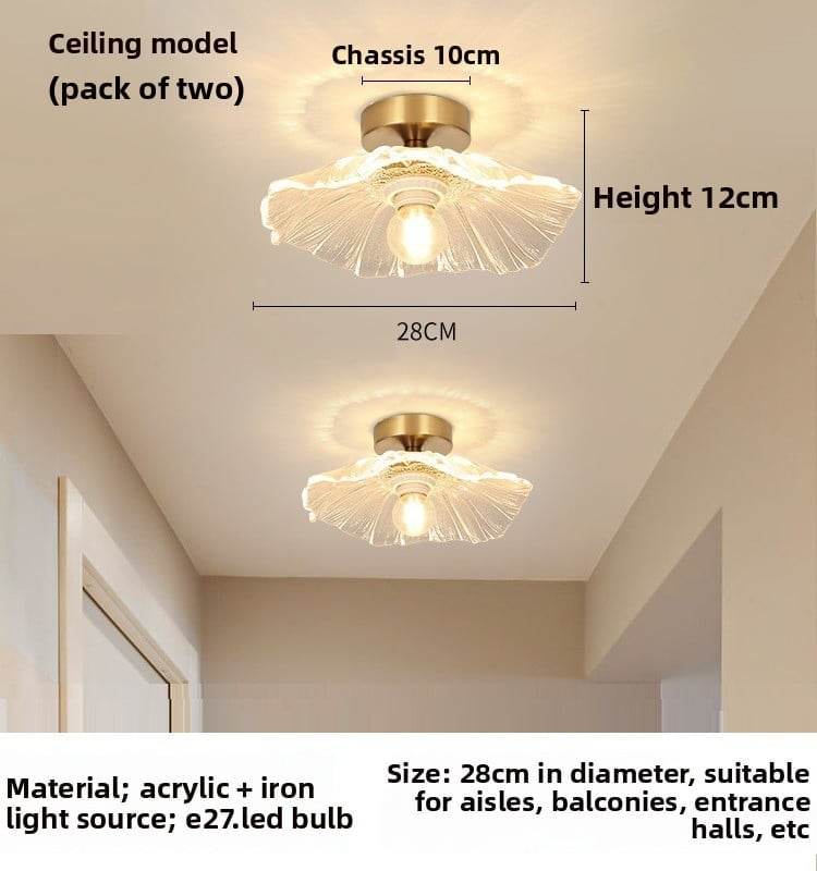 Japanese lotus leaf aisle lamp modern simple creative flower balcony corridor entrance ceiling lamp - Price Value Store