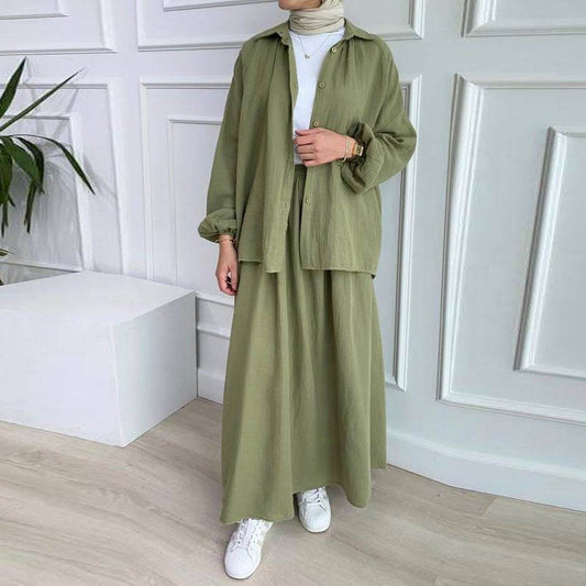 Puff sleeve blouse and skirt - Price Value Store