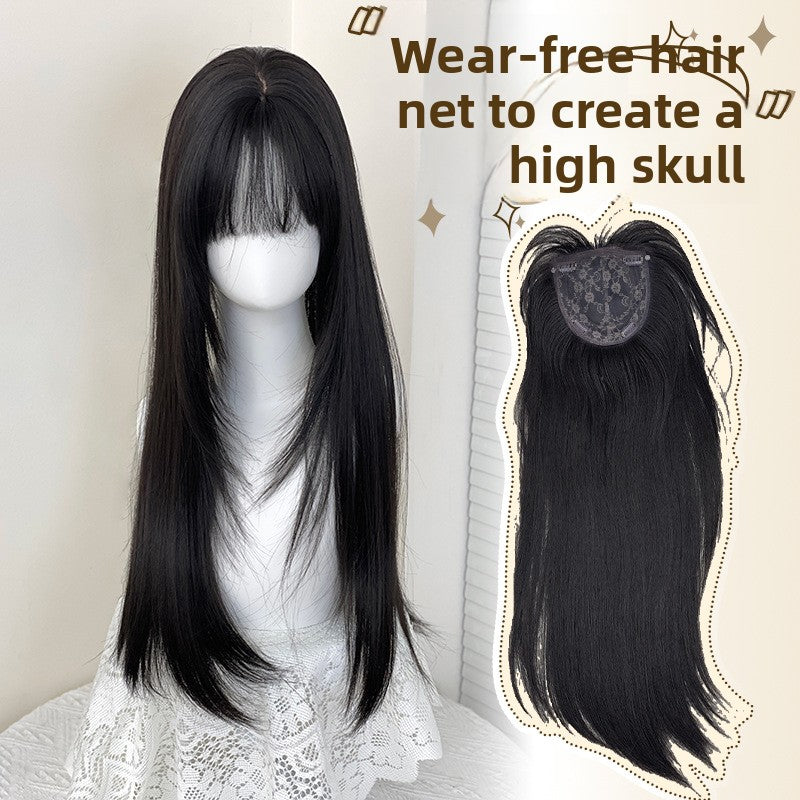 Long black and brown hair with a layered look
