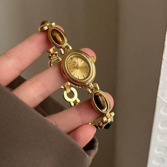 BS New Hot Selling Factory Direct Foreign Trade Small Fragrance Middle Ancient Light Luxury Pearl Bracelet Watch Elegant Women's Watch Small Gold Watch - Price Value Store