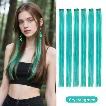 Laser-hung ear-dyed wig pieces