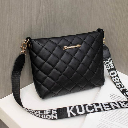 Diamond plaid bucket bag 2025 new ladies bag high texture design women's bag Korean style shoulder bag - Price Value Store