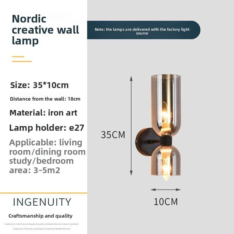 Nordic post-modern wall lamp retro wall lamp up and down lighting bedside lamp bed and breakfast hotel personalized wall lamp - Price Value Store