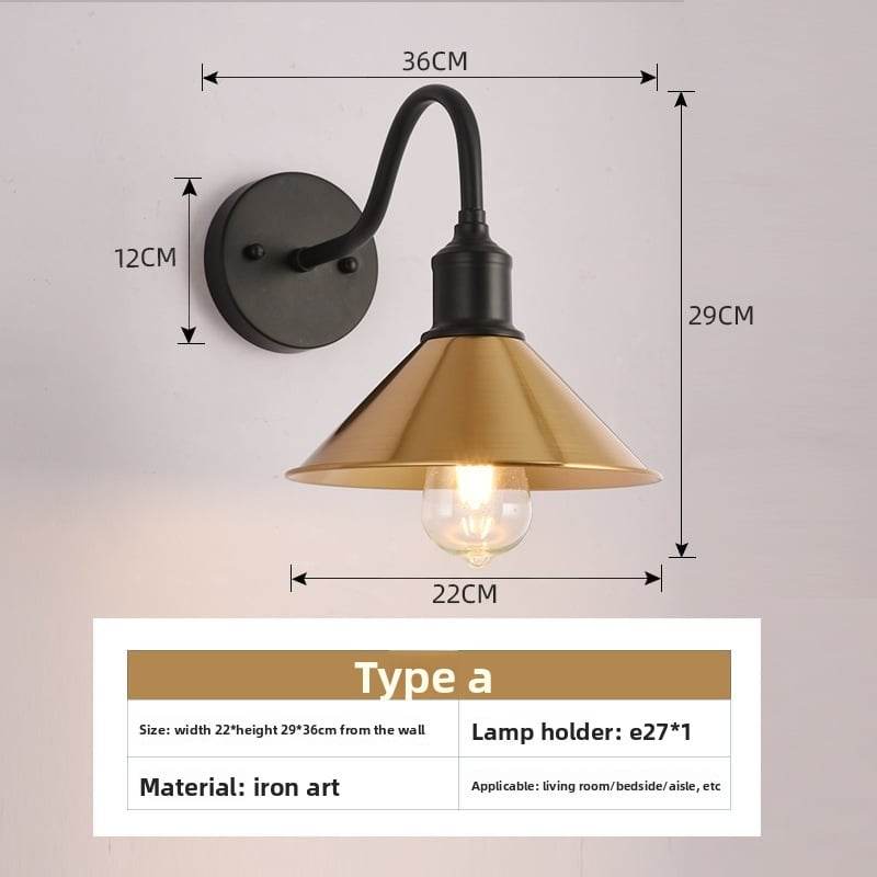 American style loft Industrial Wind bedside wall lamp Villa courtyard outdoor wall lamp restaurant bar decorative lighting fixtures - Price Value Store