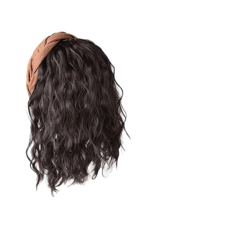 High Cranial Top brown Twist Water Ripple Half-head Cover