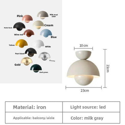 Nordic flower bud ceiling lamp modern minimalist entrance corridor aisle lamp cream style cloakroom balcony lamp - Price Value Store