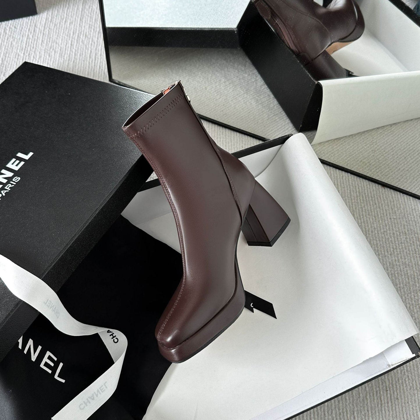 French high-heeled waterproof boots - Price Value Store