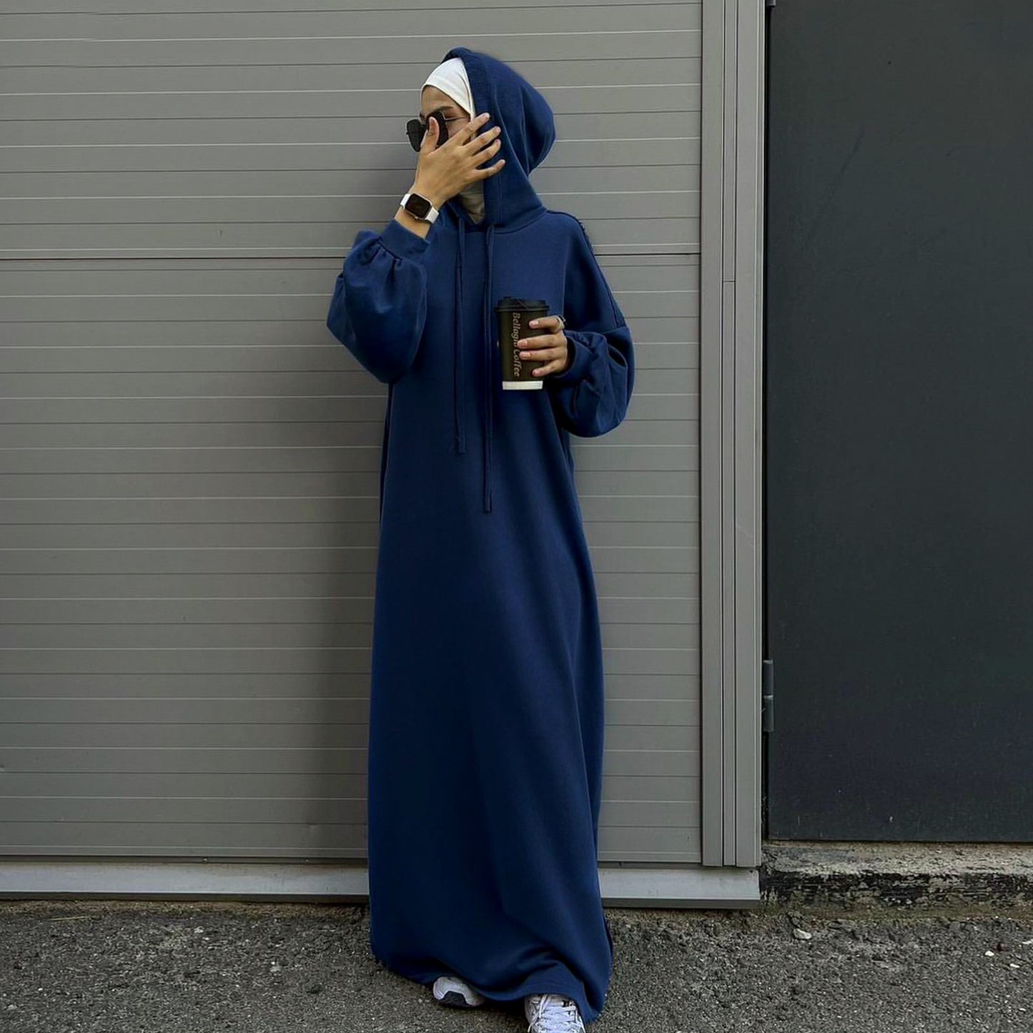 Solid Color Hoodie dress