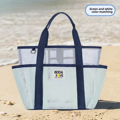 Large Capacity Foldable Mesh Beach Bag for Swimming and Travel - Price Value Store