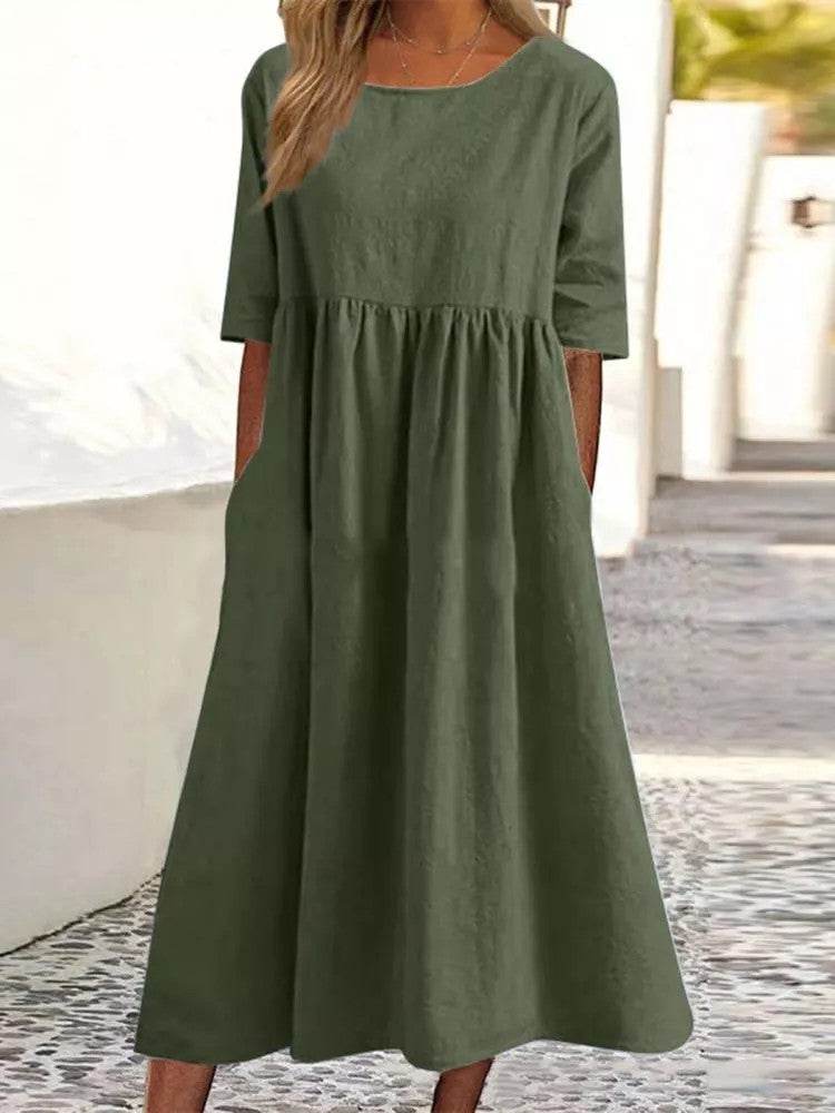 Loose round-neck dress - Price Value Store