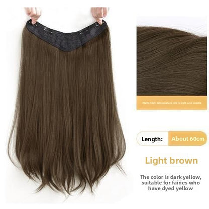 Long straight hair extension and seamless wig pieces