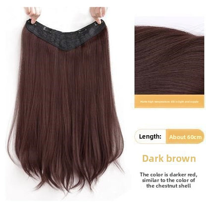 Long straight hair extension and seamless wig pieces