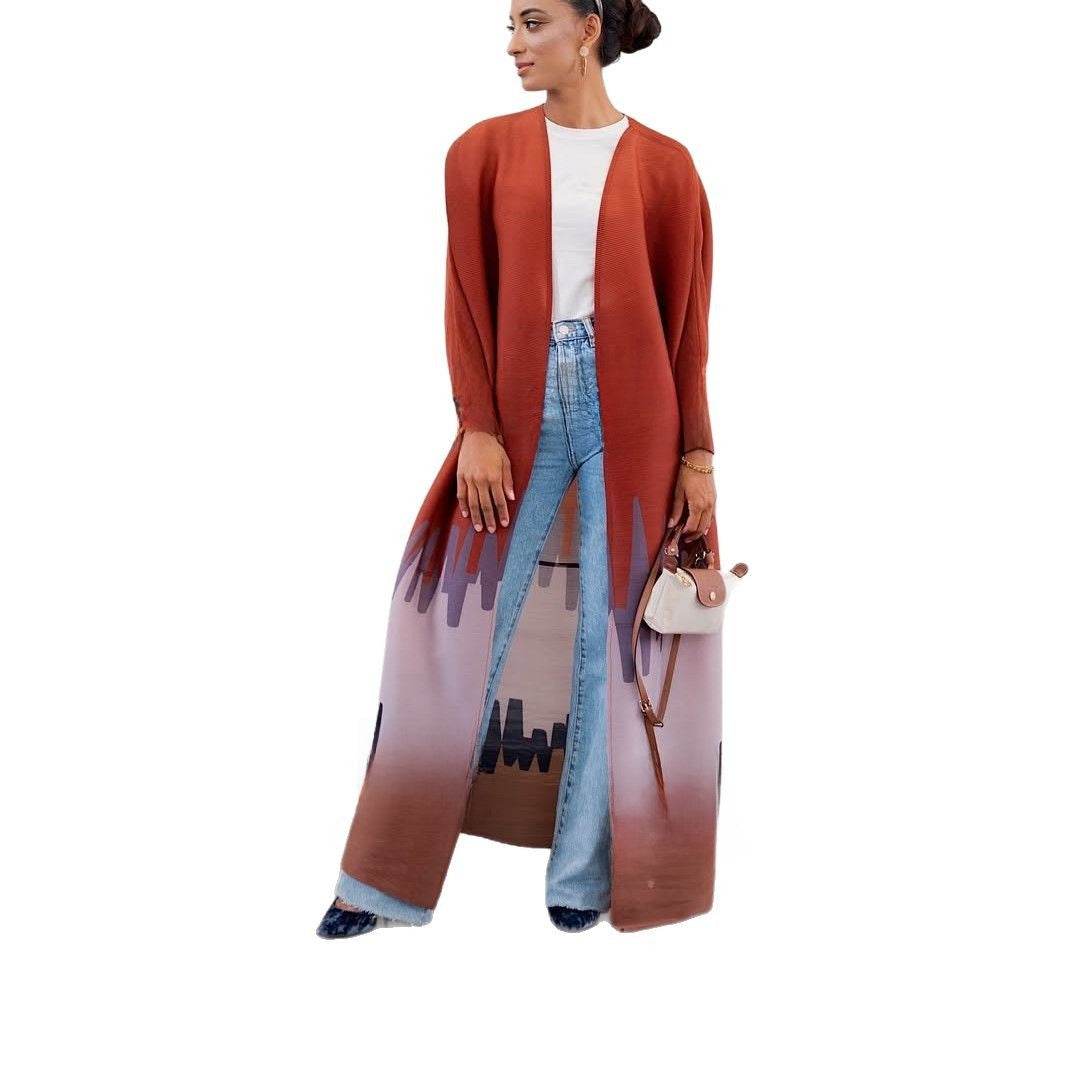 Loose printed lapel robe - Price Value Store