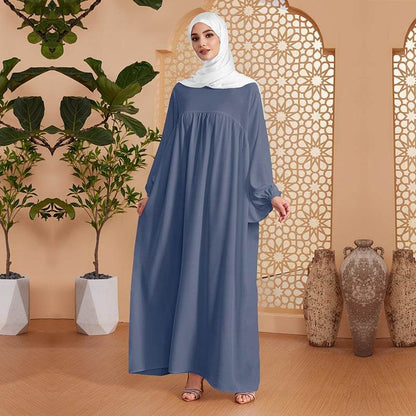 Abaya Robe Women's Long Dress Middle East Turkey Solid Color Simple Loose dress - Price Value Store