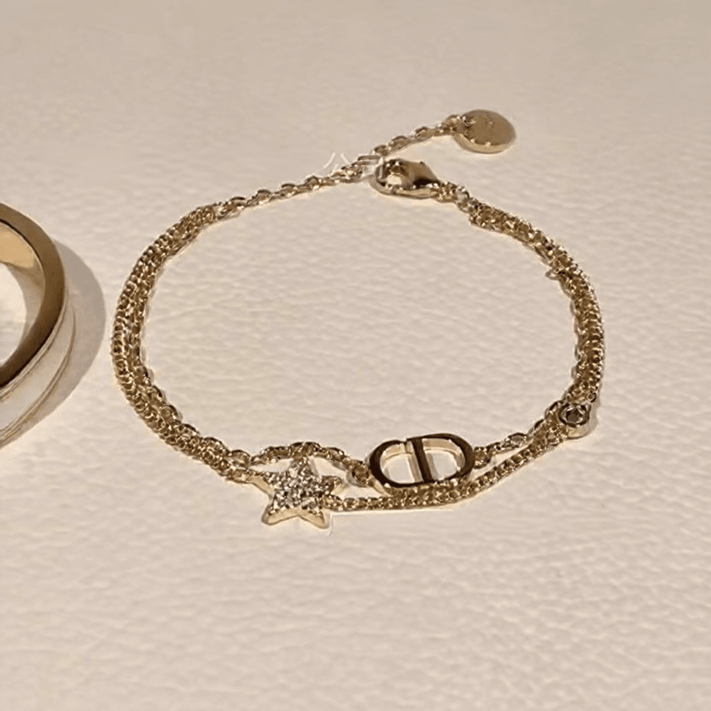 Double Layer Star and CD Letter Diamond Bracelet for Women - Price Value Store