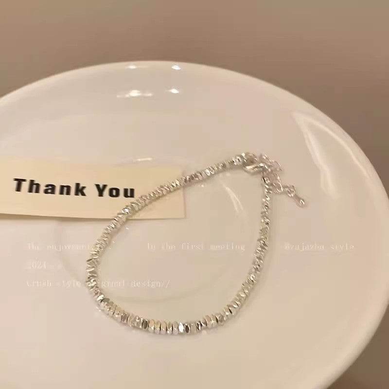 Elegant Pearl and Crushed Silver Beaded Bracelet - Price Value Store