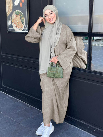 Solid-colored casual dress gown - Price Value Store