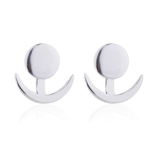 Geometric round earrings, fashionable and cute crescent-shaped earrings for girls - Price Value Store