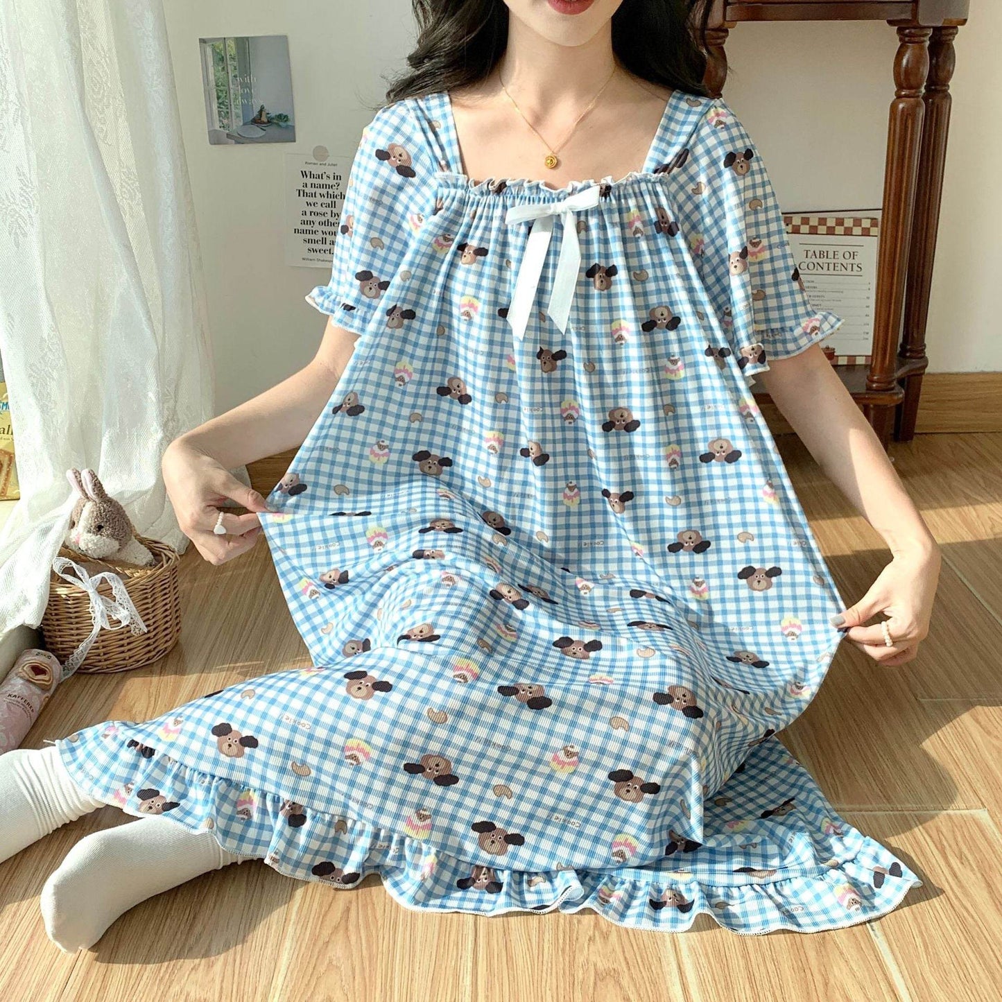 Plus-size ice silk nightgown - Price Value Store