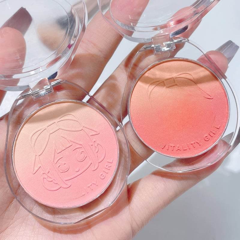 kakashow vigorous girl gradient blush matte fine flash student party daily White Peach Milk Tea Rouge - Price Value Store