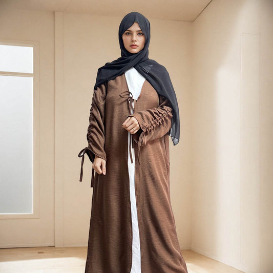Cardigan coat with drawstring dress - Price Value Store