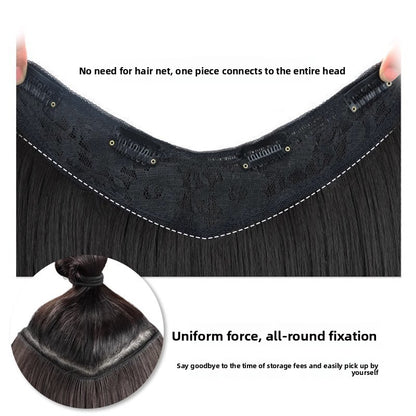 A light and thin faux seamless wig