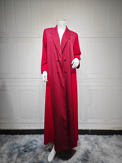 Contrasting color stripe robe - Price Value Store