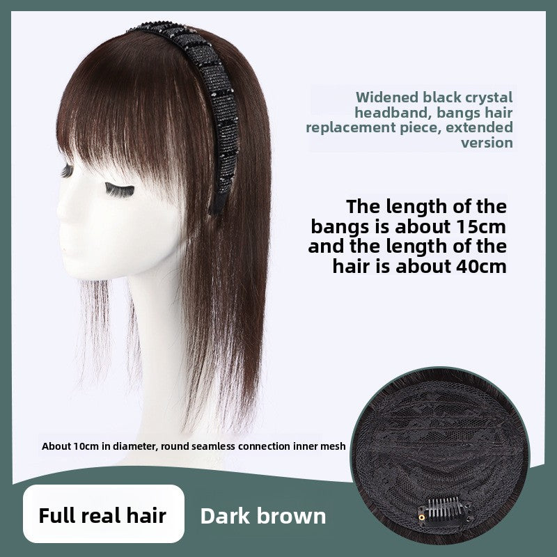 Real hair wig hair band bangs one