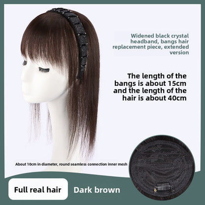 Real hair wig hair band bangs one