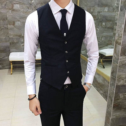 Men's Slim Fit Business Vest, Formal Sleeveless Waistcoat - Price Value Store