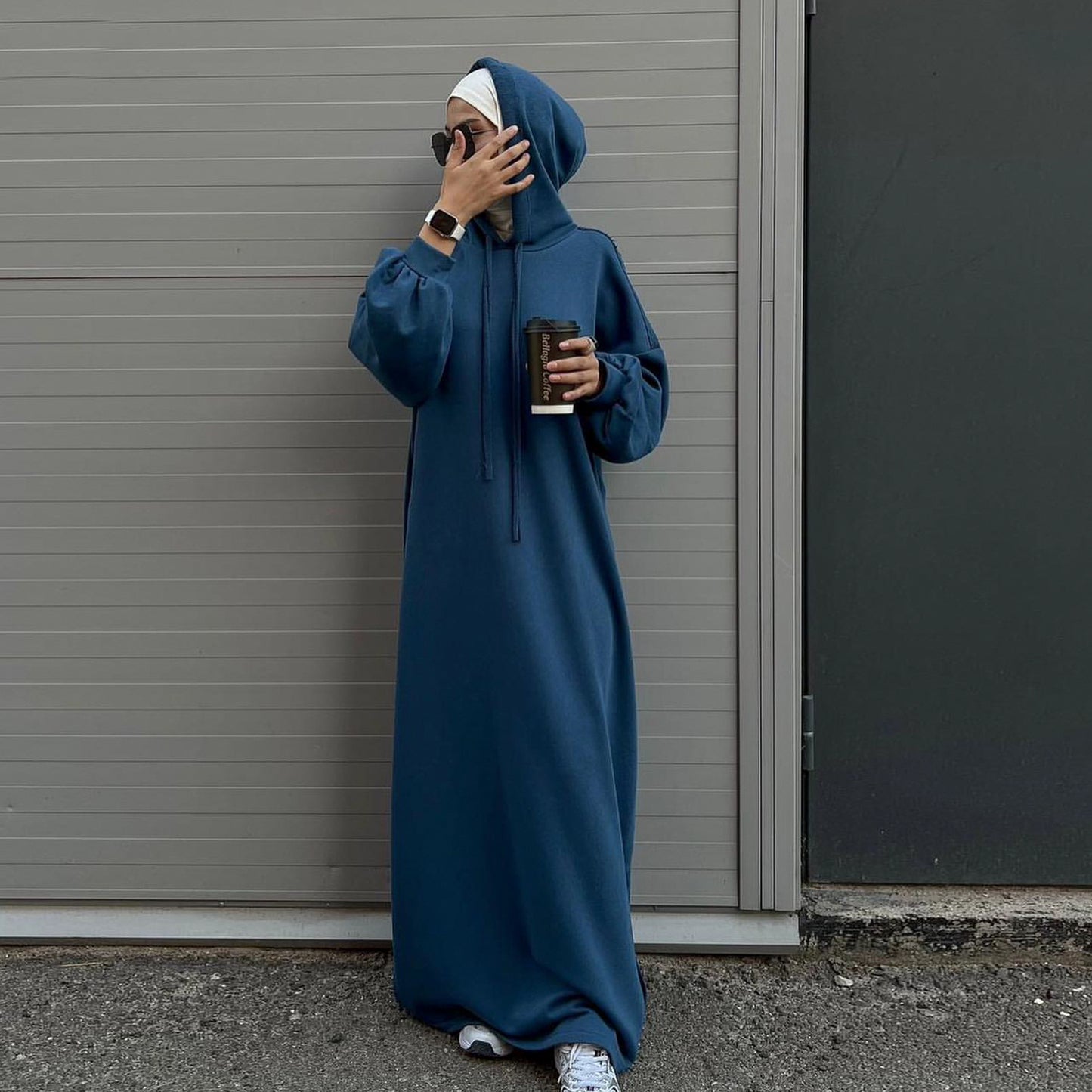Solid Color Hoodie dress