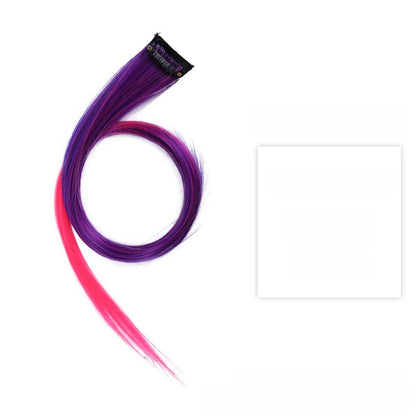 Colorful Hair Extension Piece High Temperature Silk