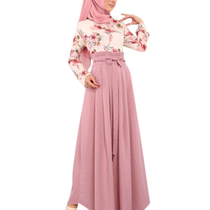 Patchwork printed long dress - Price Value Store