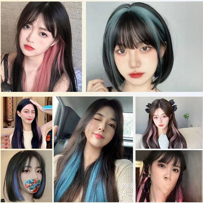 Colorful Hair Extension Piece High Temperature Silk