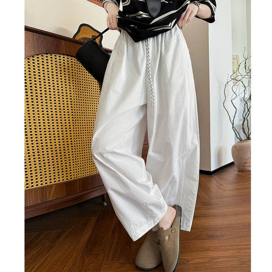 Women's High Waist Slim-fit Cropped Wide Leg Casual Pants - Price Value Store