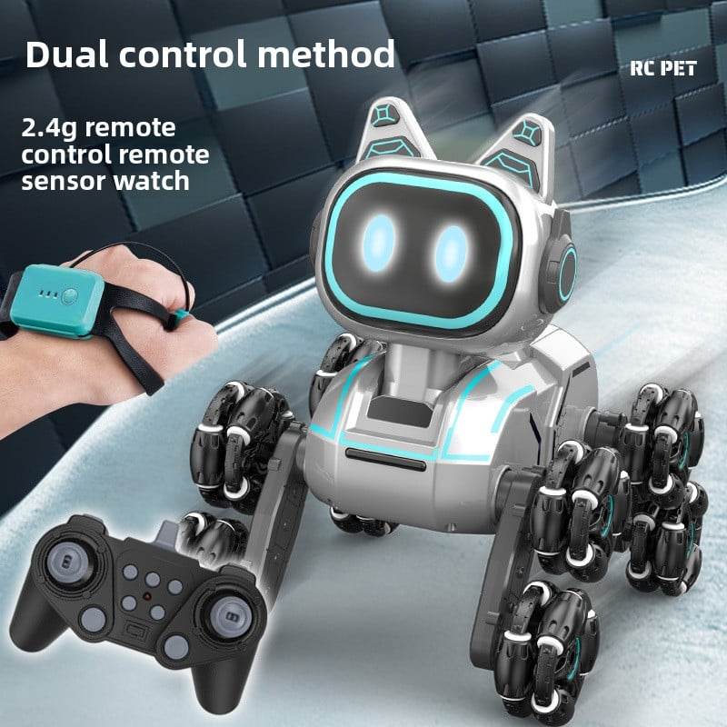 Remote-controlled eight-wheel stunt robot dog - Price Value Store