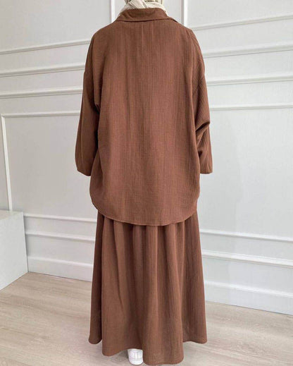 Puff sleeve blouse and skirt - Price Value Store