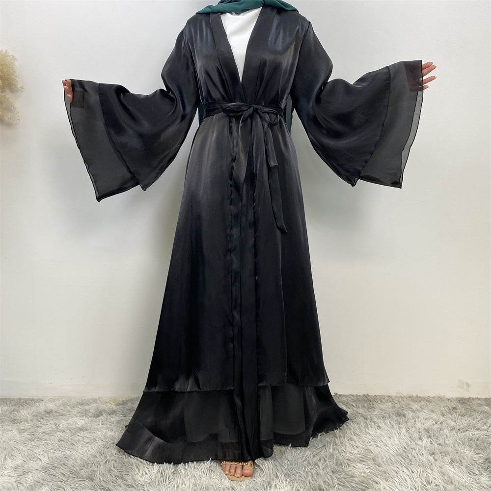 Shiny satin cardigan dress - Price Value Store