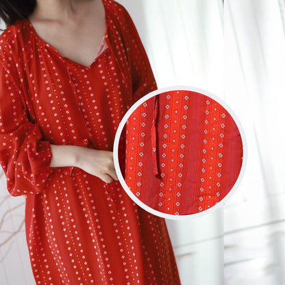 Women's Summer Cotton Silk Nightgown Dress with Belt, Korean Style - Price Value Store