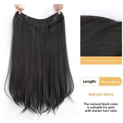 Long straight hair extension and seamless wig pieces